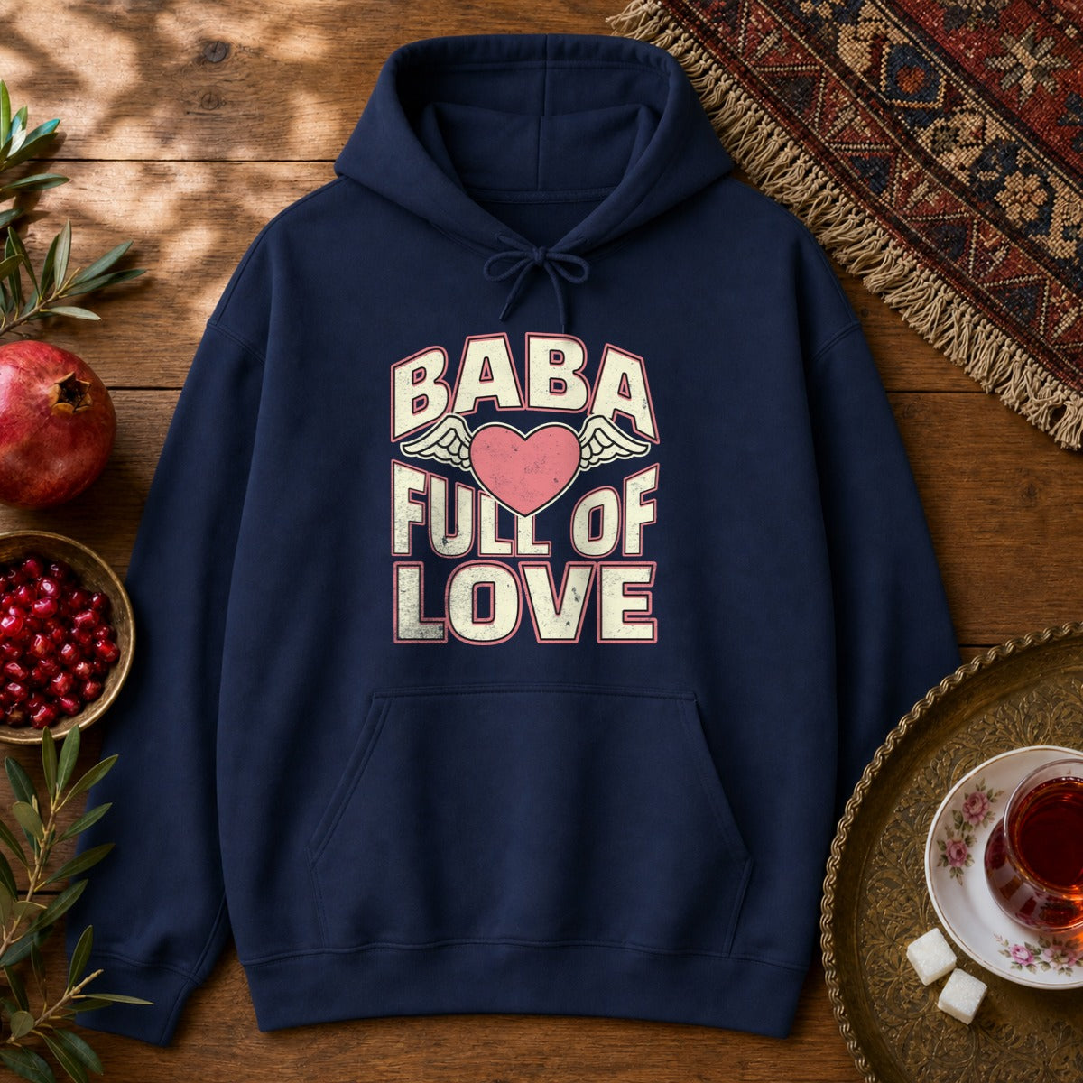 Baba Full of Love Hoodie - Navy