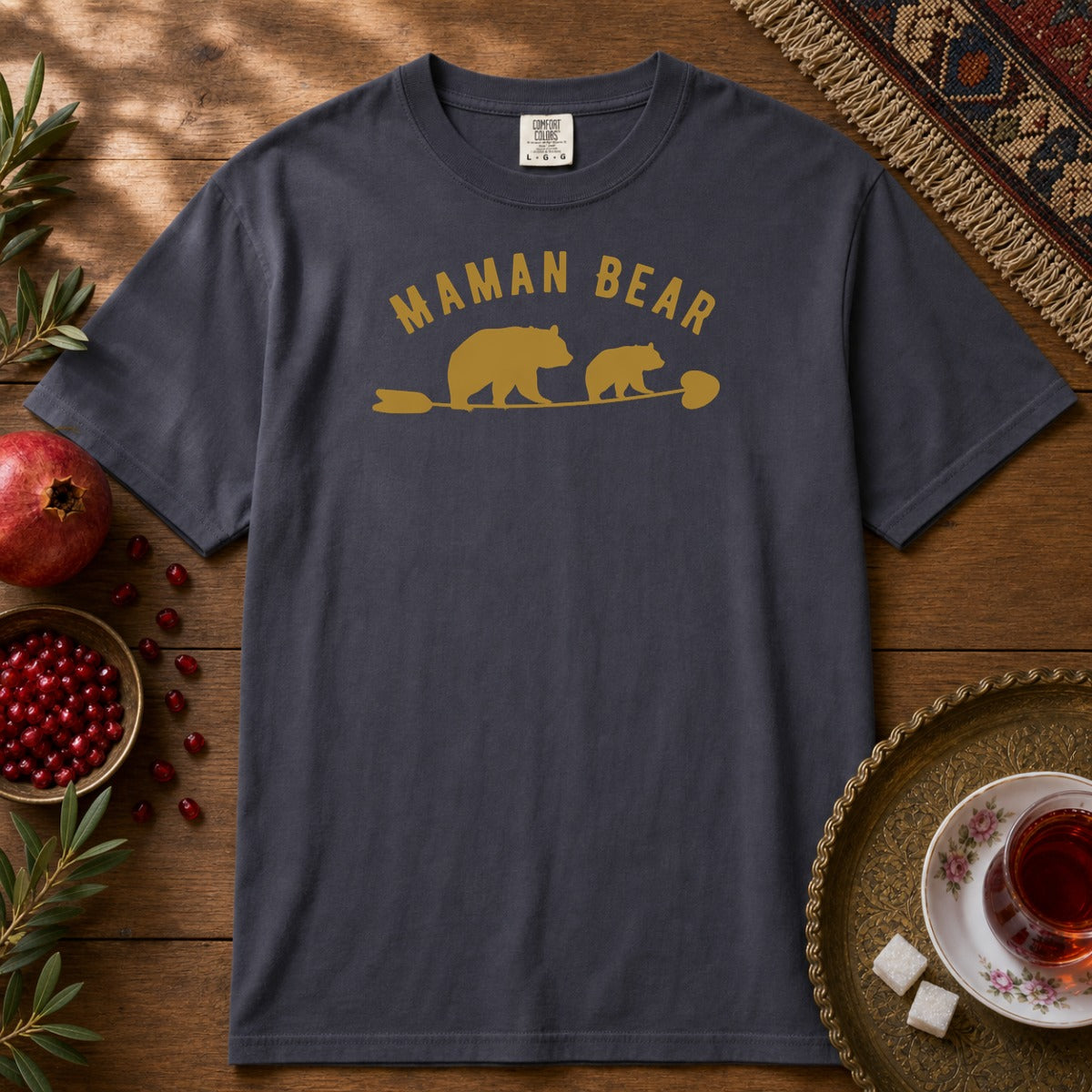 Maman Bear Premium Tee - Navy