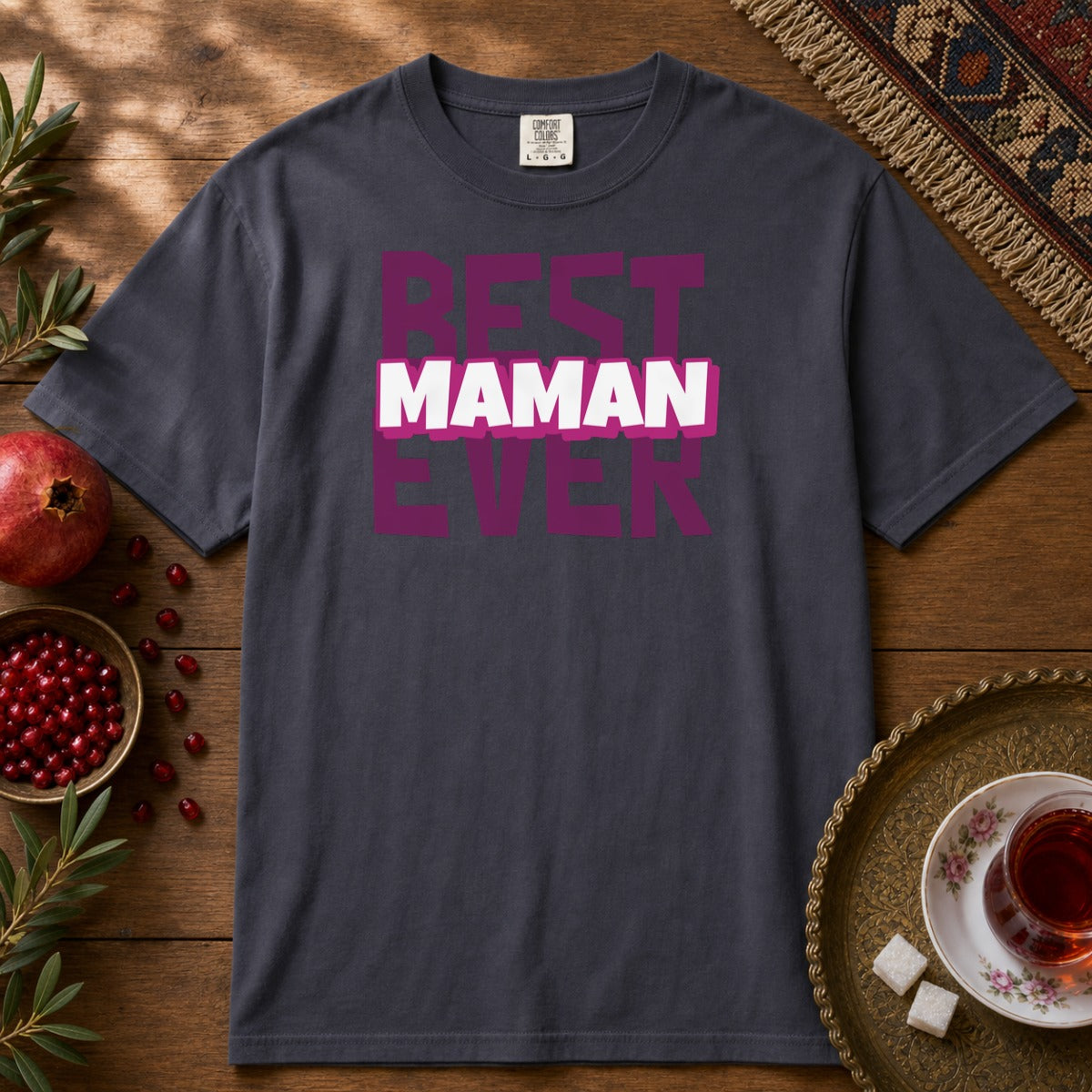 Best Maman Ever Premium Tee - Navy