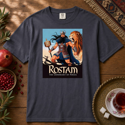 Rostam, the Lionheart of Persia Premium Tee - Navy