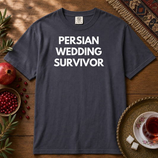 Persian Wedding Survivor Premium Tee - Navy