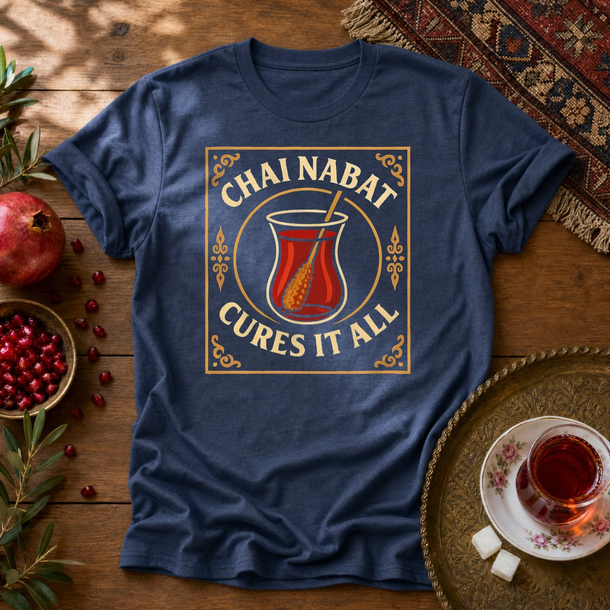 Chai Nabat Cures it All Unisex T-Shirt - Navy