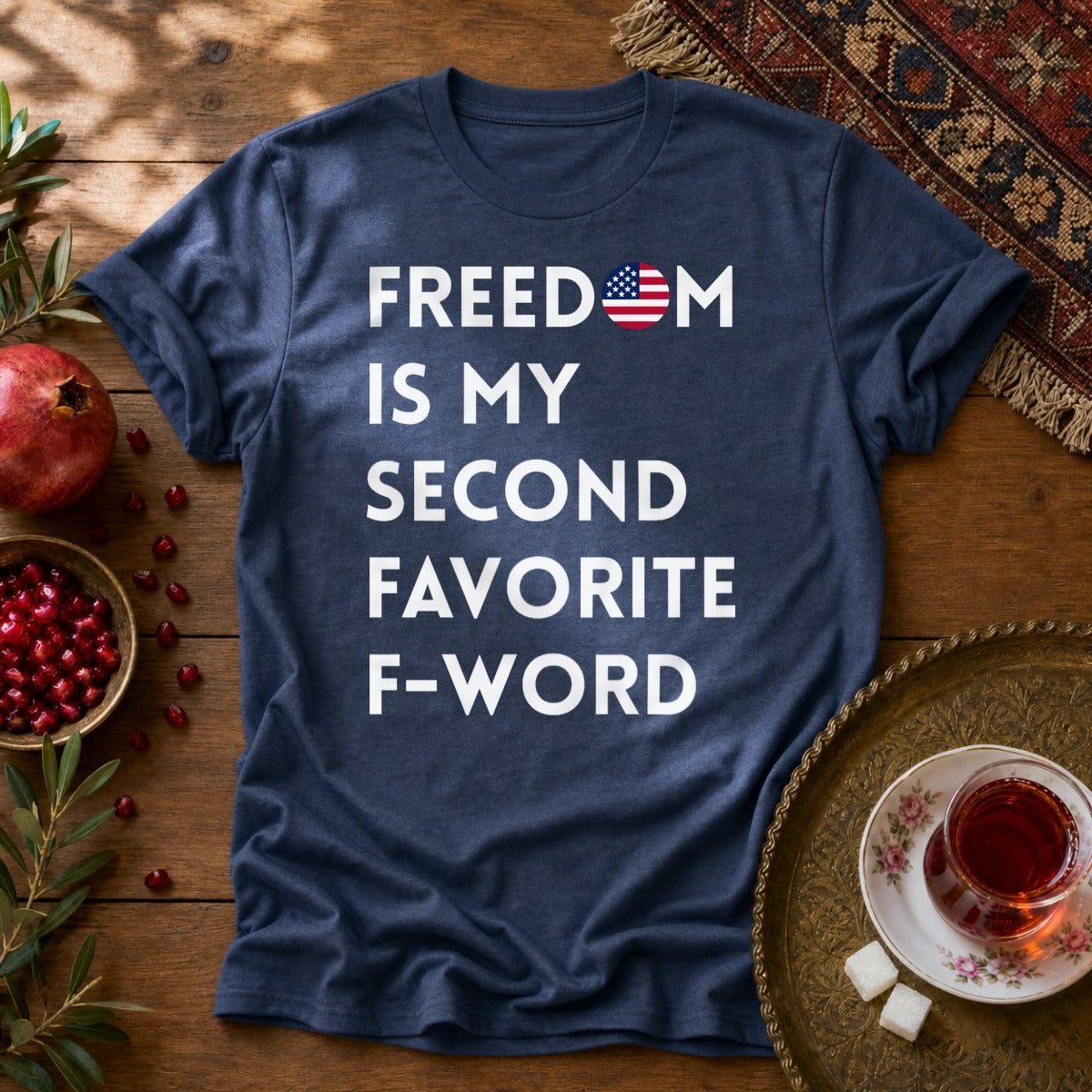 Freedom is my Second Favorite F-word - US Unisex T-Shirt - Navy