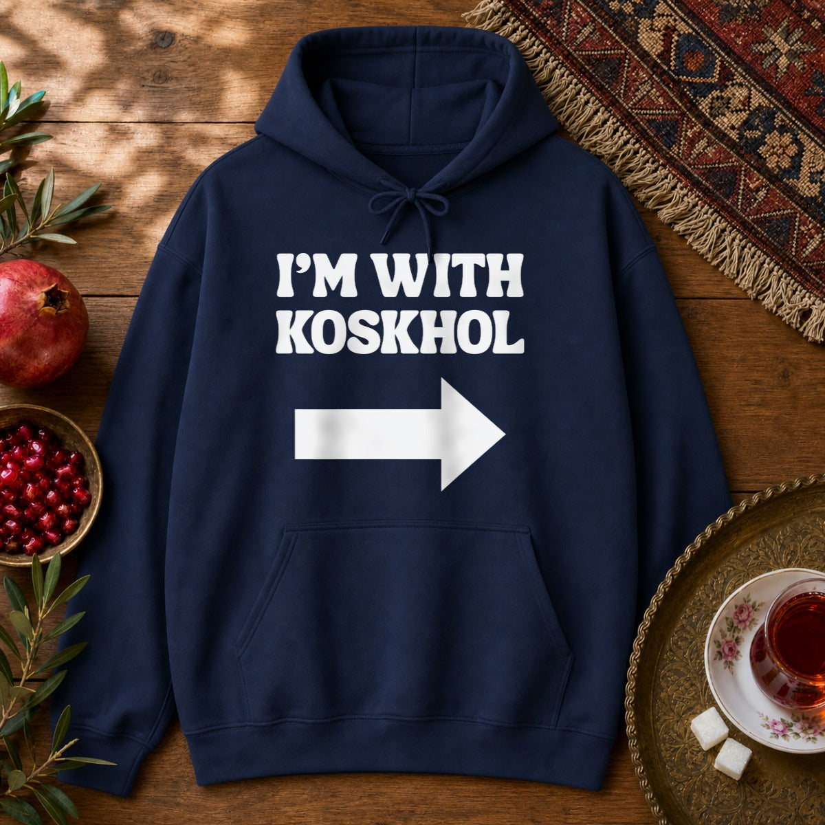I'm with Koskhol - Left Hoodie - Navy