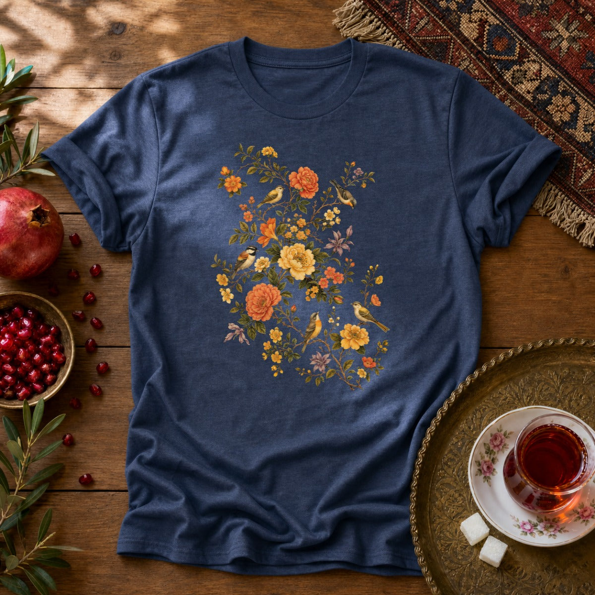 Gol va Morgh Unisex T-Shirt - Navy