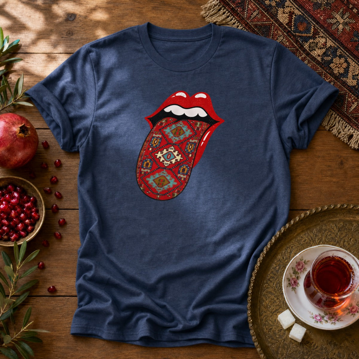 Hot Lips Unisex T-Shirt - Navy