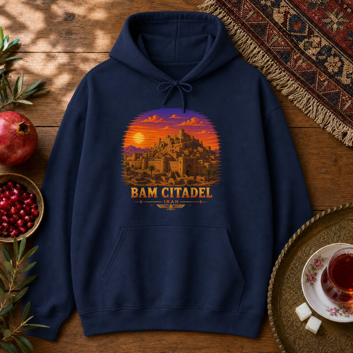 Bam Citadel - Pixel Art Hoodie - Navy