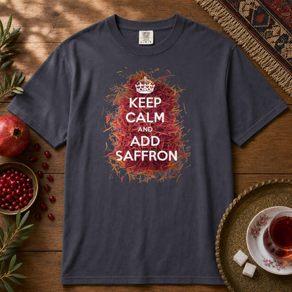 Keep Calm and Add Saffron Premium Tee - Navy