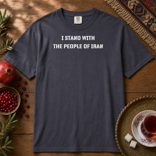 I Stand with the People of Iran - Stencil Premium Tee - Navy