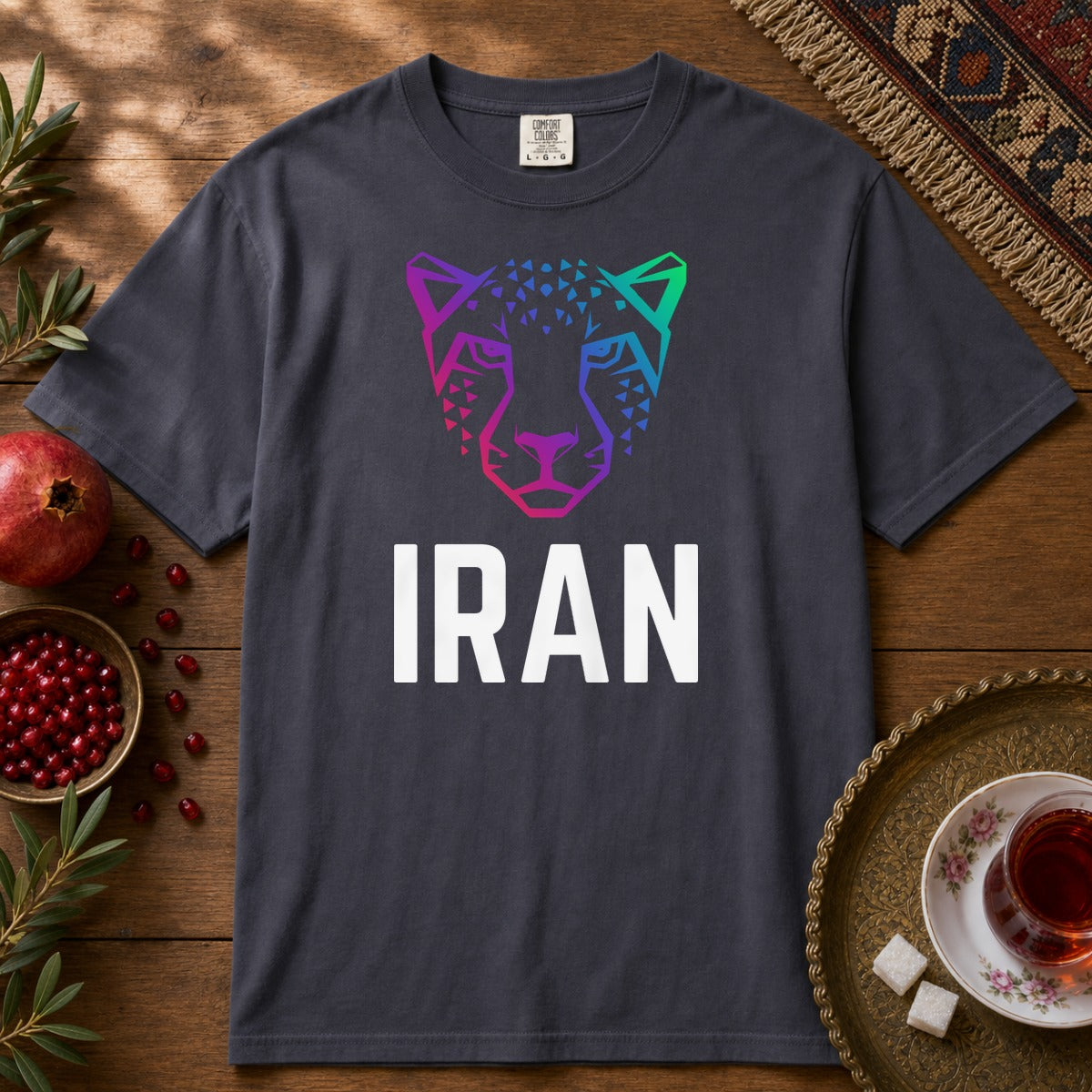 Persian Cheetah Premium Tee - Navy