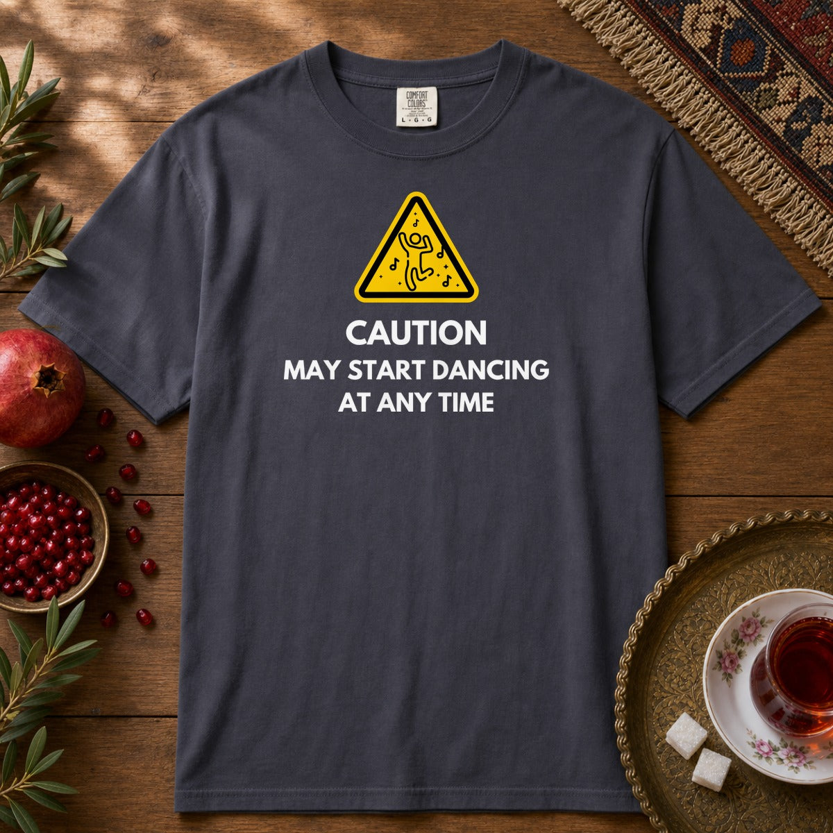 Dance Caution Sign Premium Tee - Navy