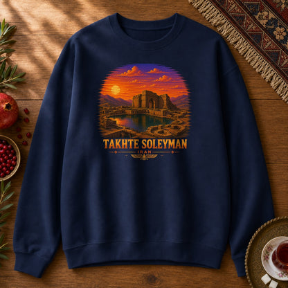 Takhte Soleyman - Pixel Art Sweatshirt - Navy