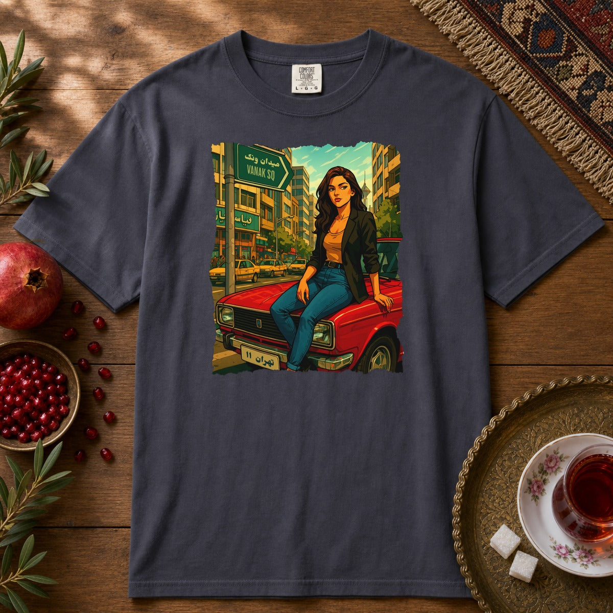 Paykan Girl Premium Tee - Navy