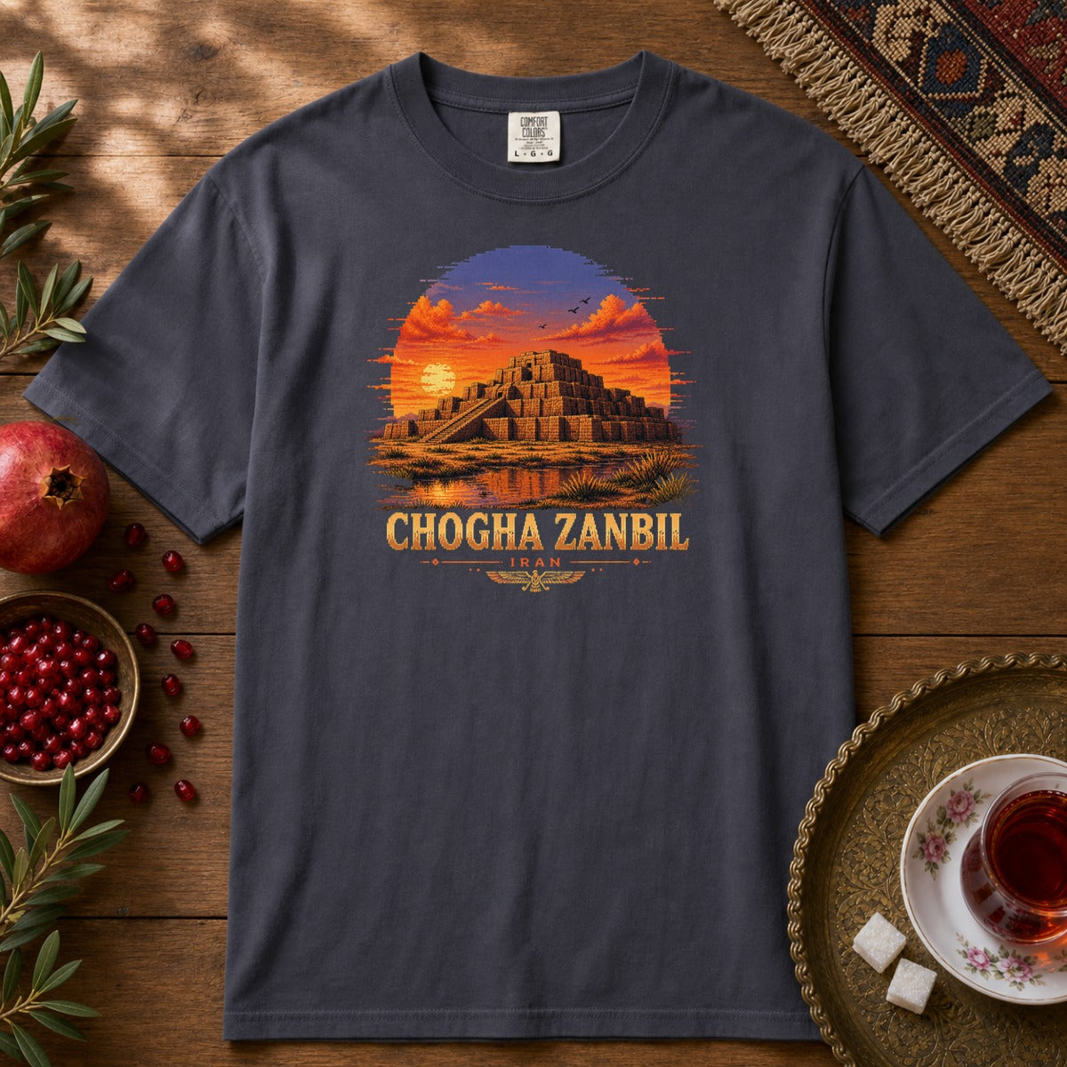Chogha Zanbil - Pixel Art Premium Tee - Navy