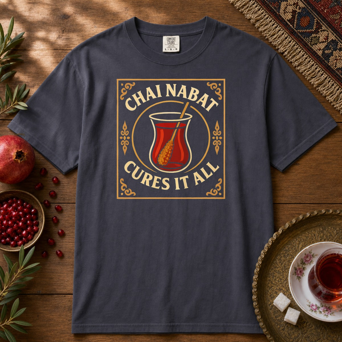 Chai Nabat Cures it All Premium Tee - Navy