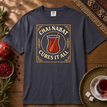 Chai Nabat Cures it All Premium Tee - Navy