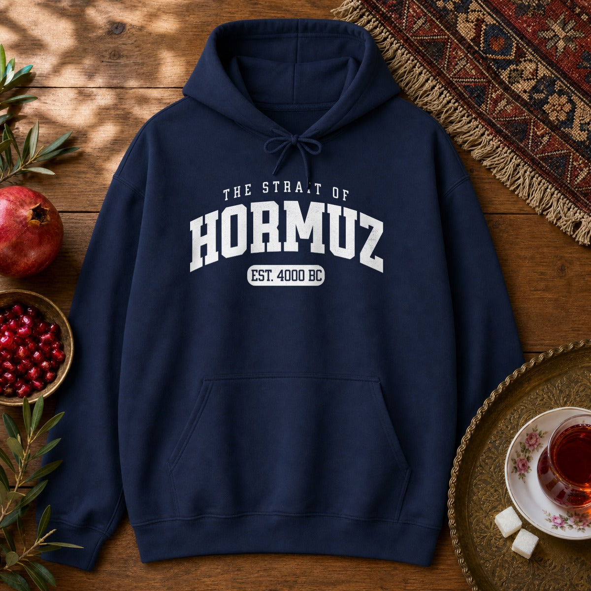 Strait of Hormuz Est. 4000 BC Hoodie - Navy