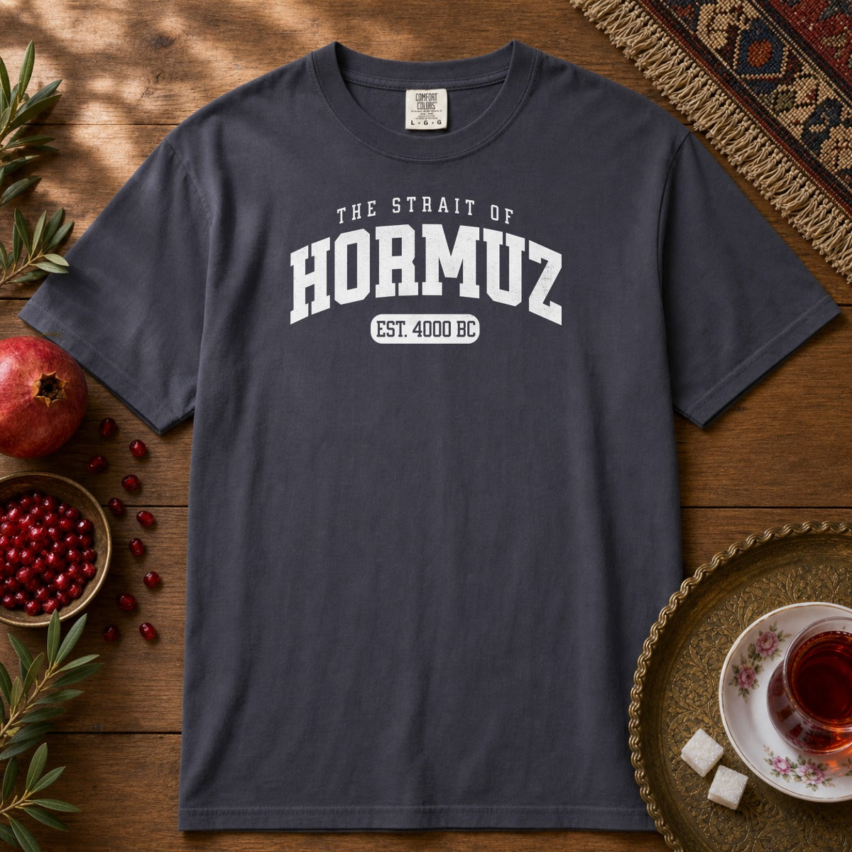 Strait of Hormuz Est. 4000 BC Premium Tee - Navy