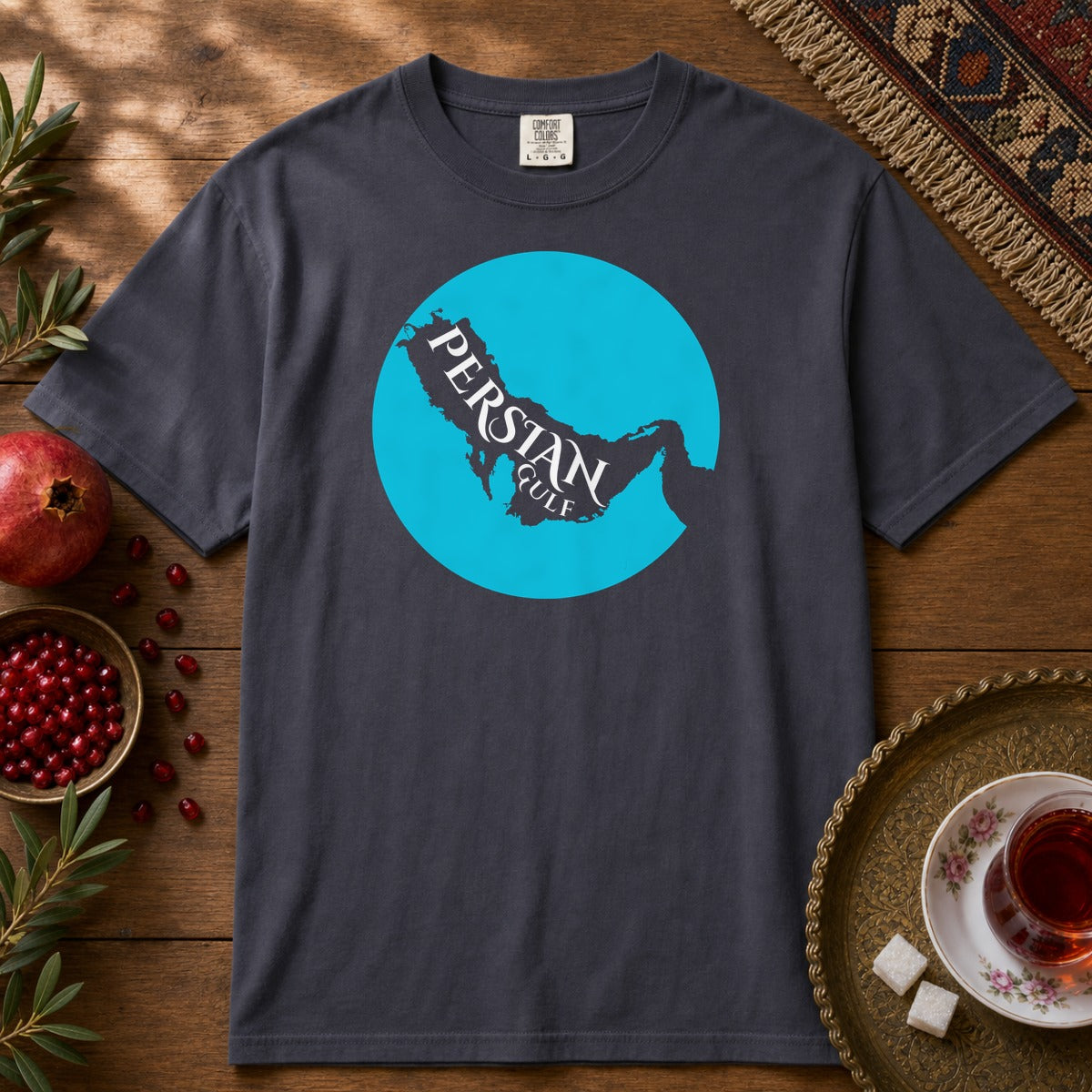 Persian Gulf Map Premium Tee - Navy