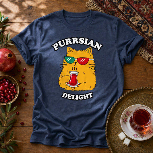 Purrsian Delight Unisex T-Shirt - Navy