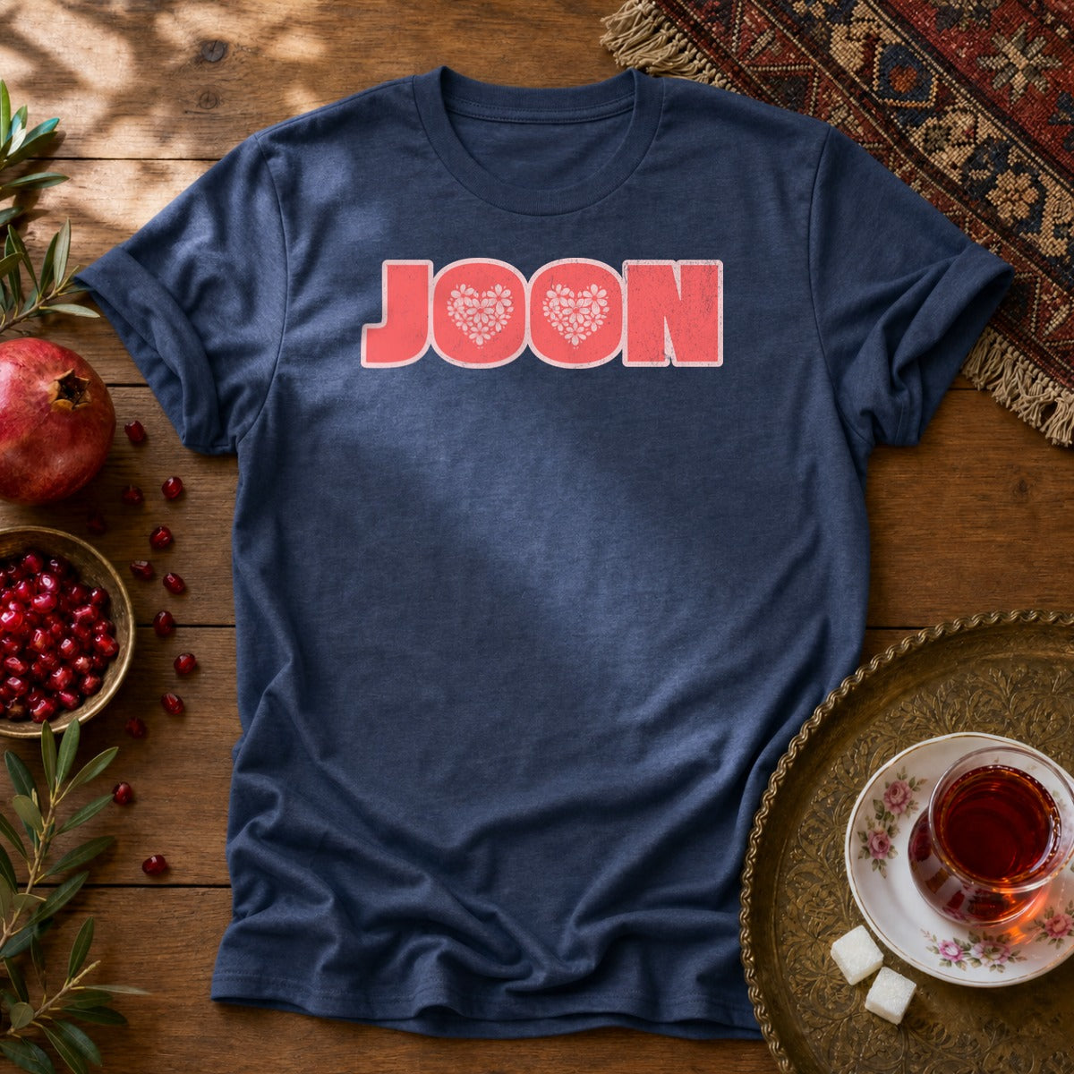 Joon Floral Unisex T-Shirt - Navy