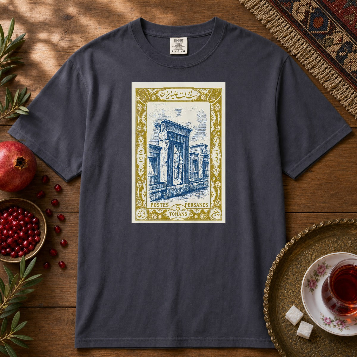 Persepolis Stamp Premium Tee - Navy