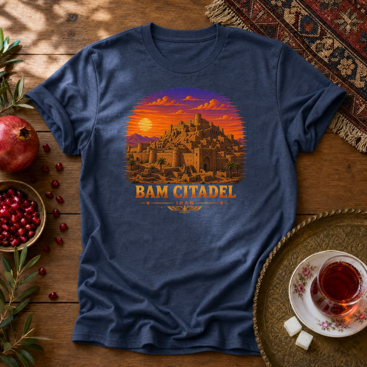 Bam Citadel - Pixel Art Unisex T-Shirt - Navy