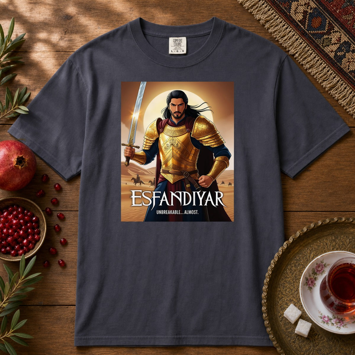 Esfandiyar Unbreakable ... Almost  Premium Tee - Navy