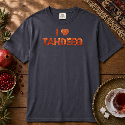 I Love Tahdeeg Premium Tee - Navy