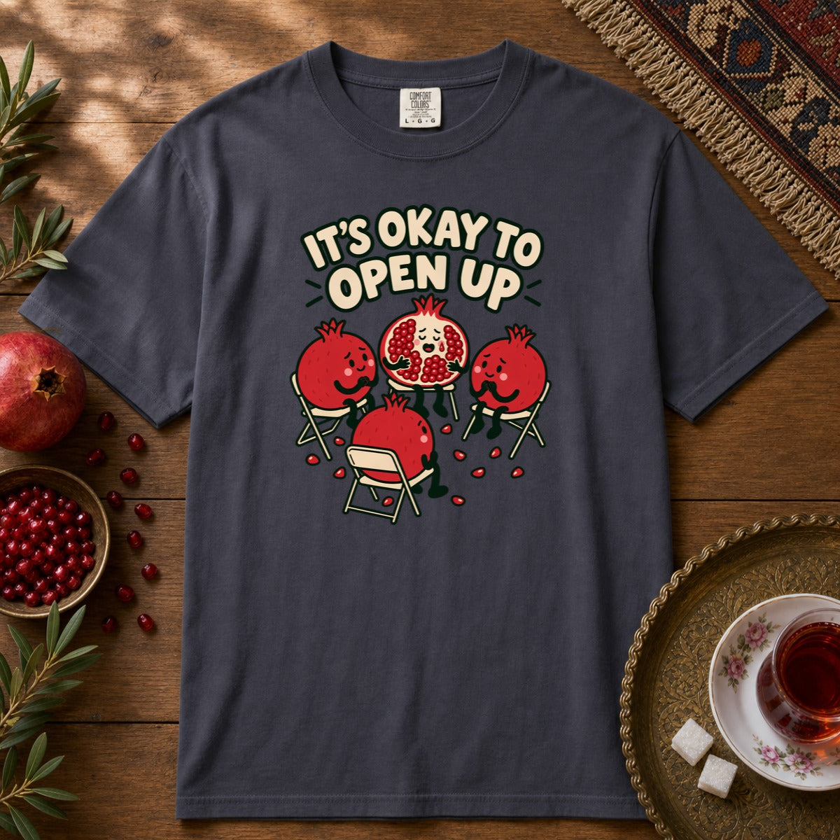 It's Okay to Open Up Premium Tee - Navy