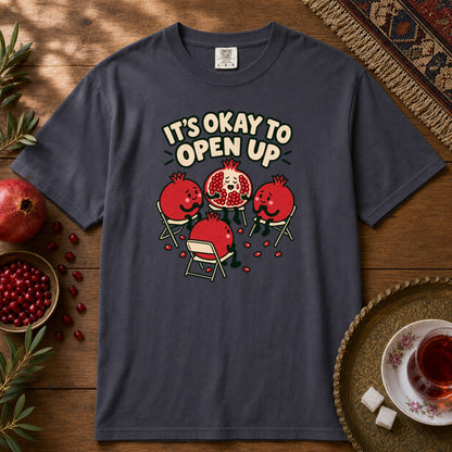 It's Okay to Open Up Premium Tee - Navy