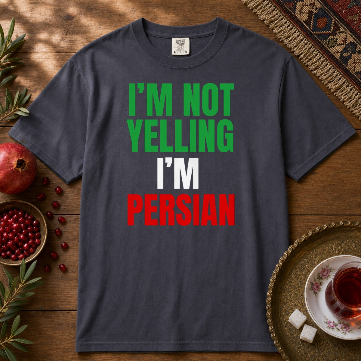 I'M NOT YELLING, I'M PERSIAN Premium Tee - Navy
