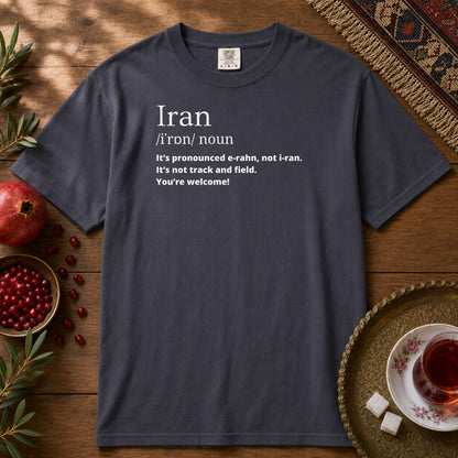 Iran Pronunciation Premium Tee - Navy