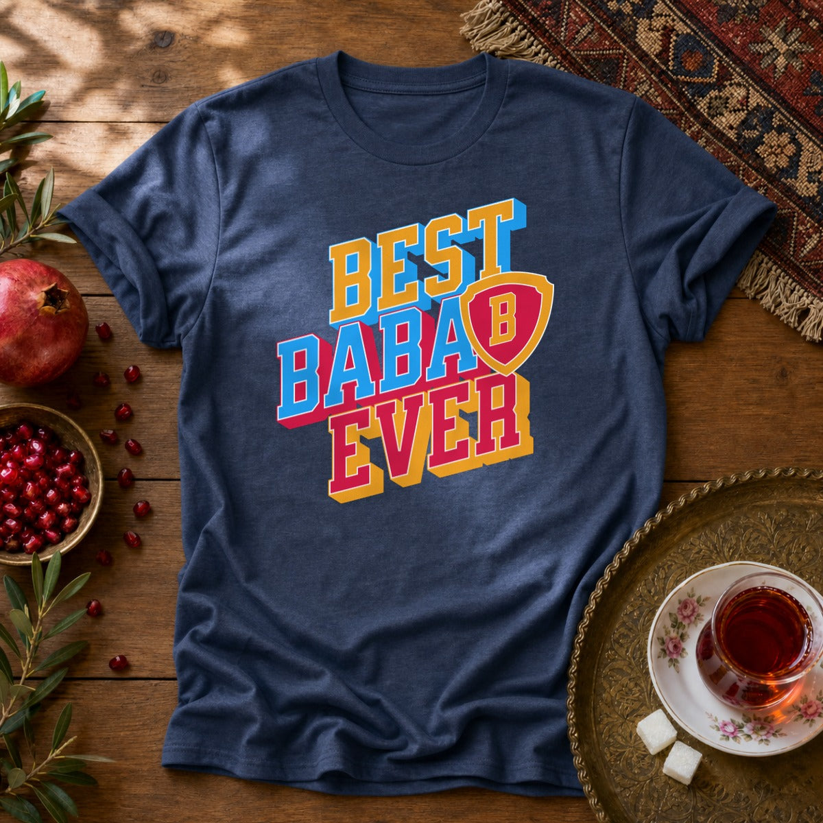 Best Baba Ever - Shield Unisex T-Shirt - Navy
