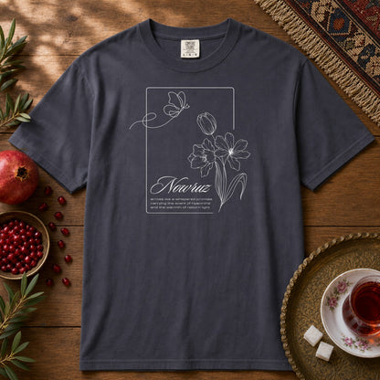 Nowruz Poem Premium Tee - Navy
