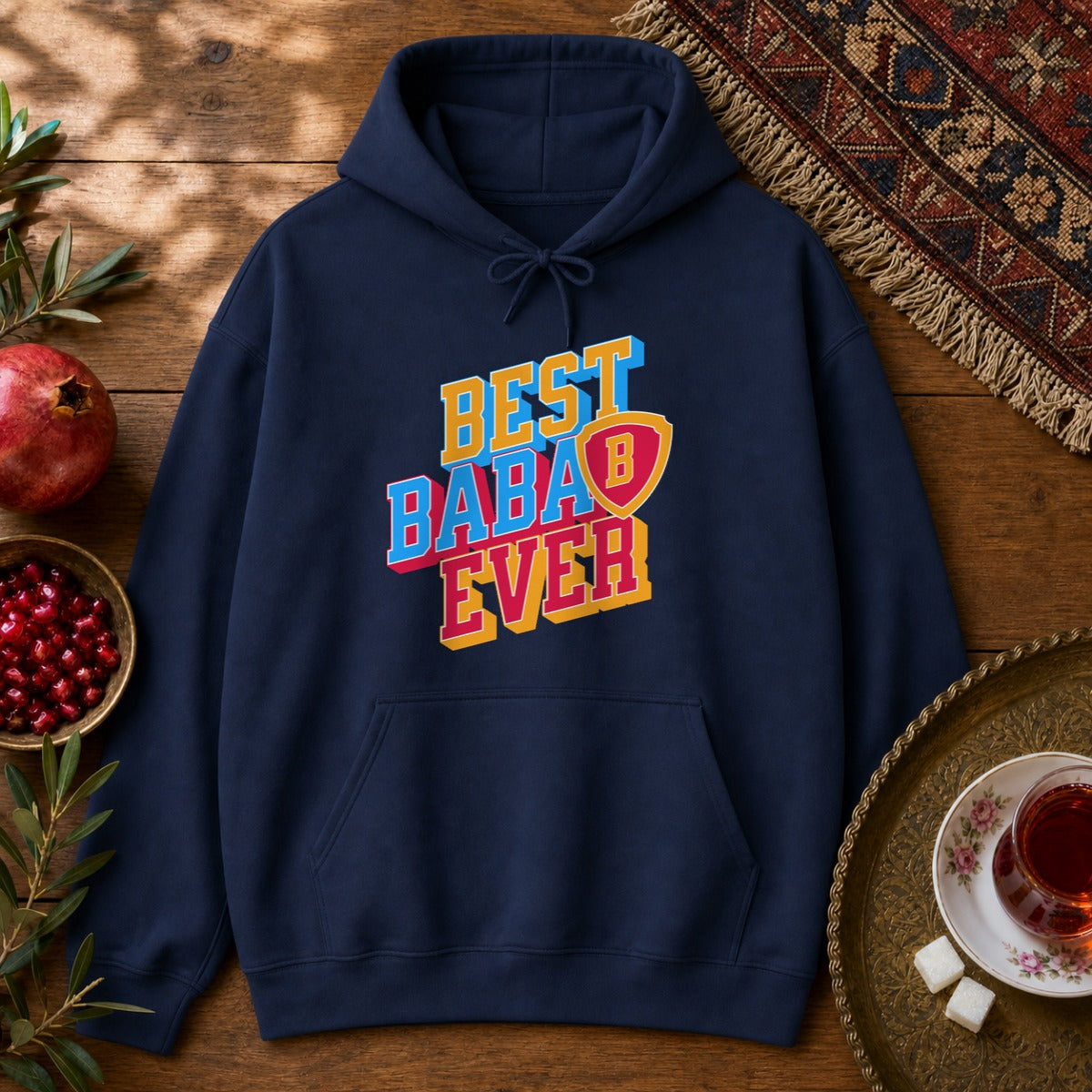 Best Baba Ever - Shield Hoodie - Navy