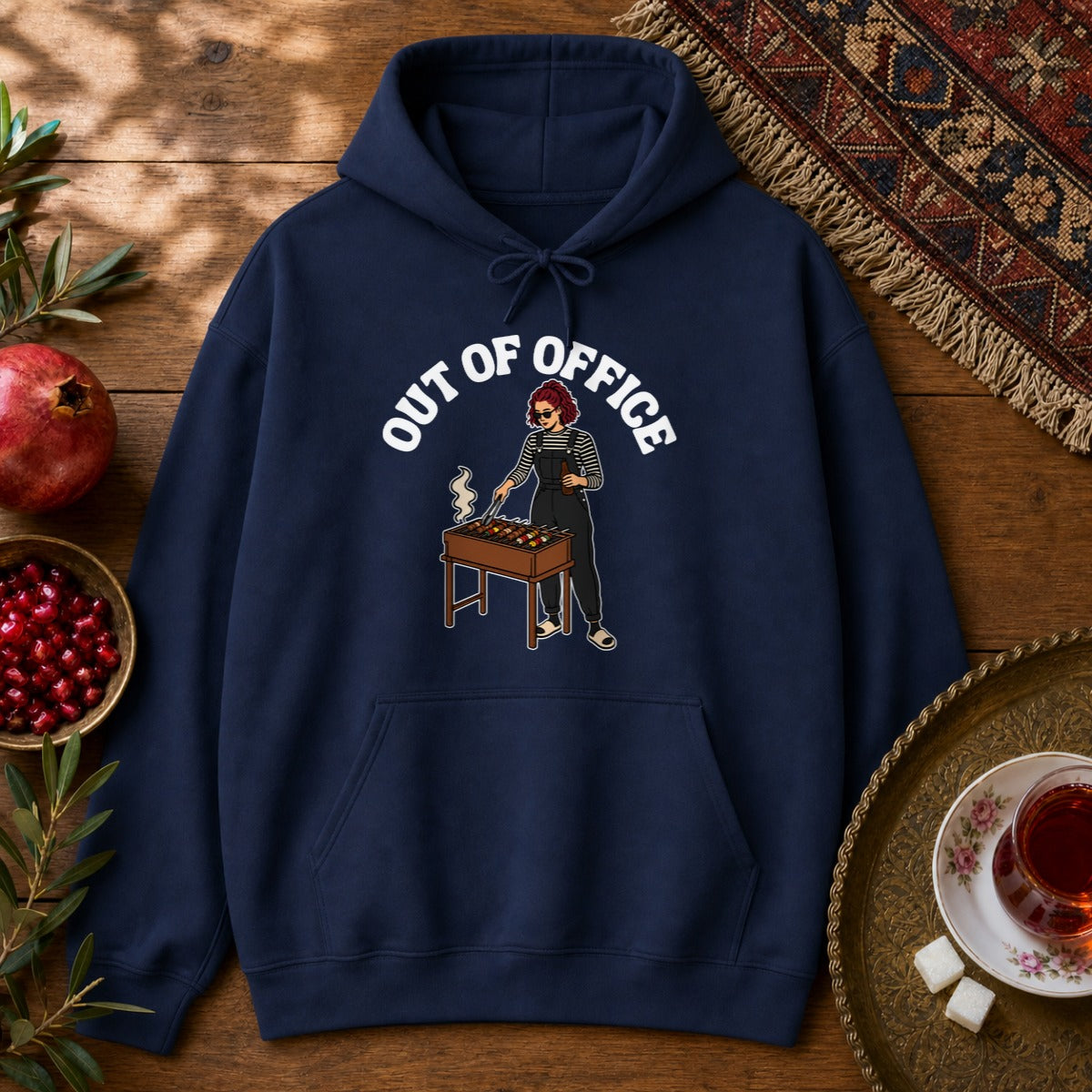 Out of Office - Female Hoodie - Navy