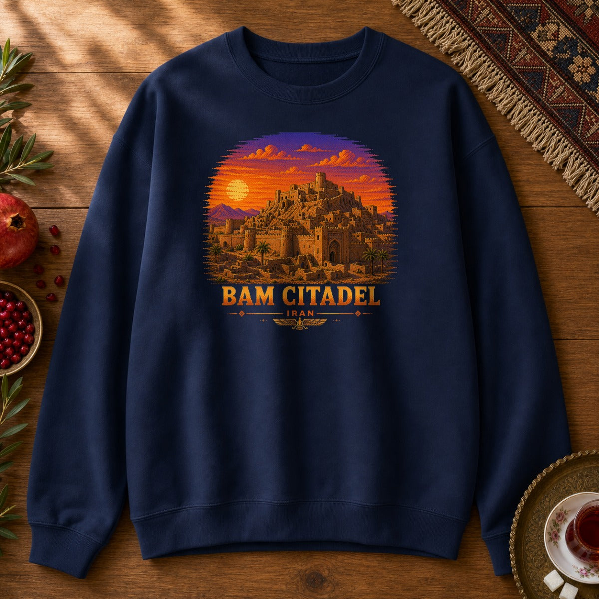 Bam Citadel - Pixel Art Sweatshirt - Navy