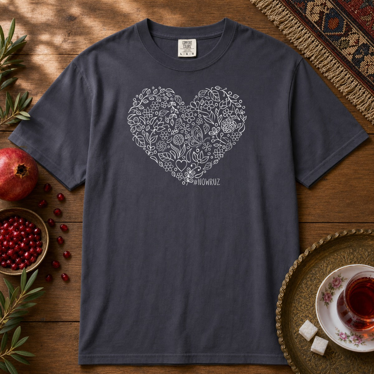 Nowruz Heart Premium Tee - Navy