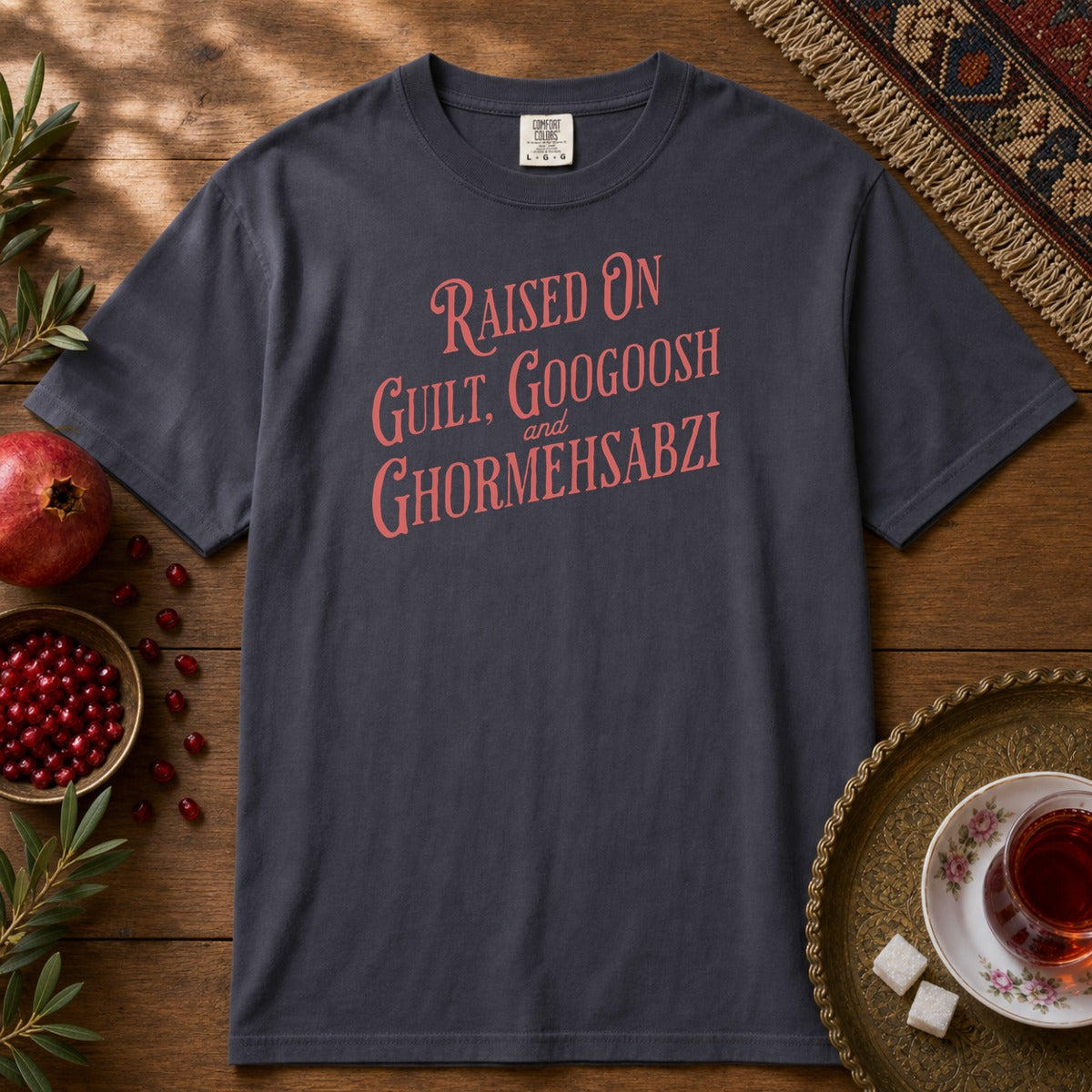 Guilt, Googoosh & Ghormehsabzi Premium Tee - Navy