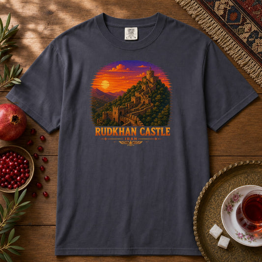 Rudkhan Castle - Pixel Art Premium Tee - Navy