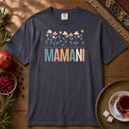 Mamani Floral Premium Tee - Navy