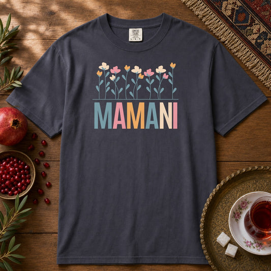 Mamani Floral Premium Tee - Navy