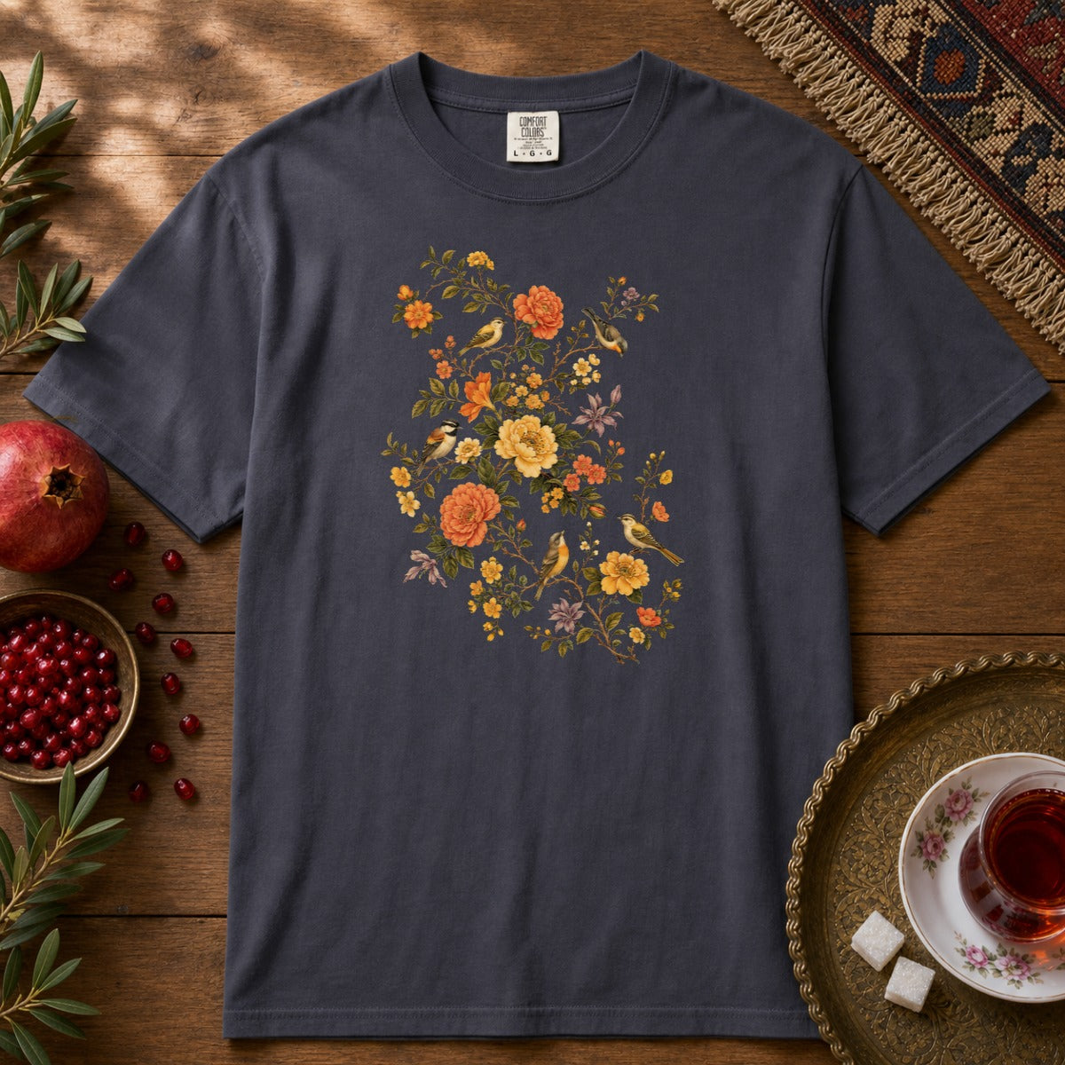 Gol va Morgh Premium Tee - Navy