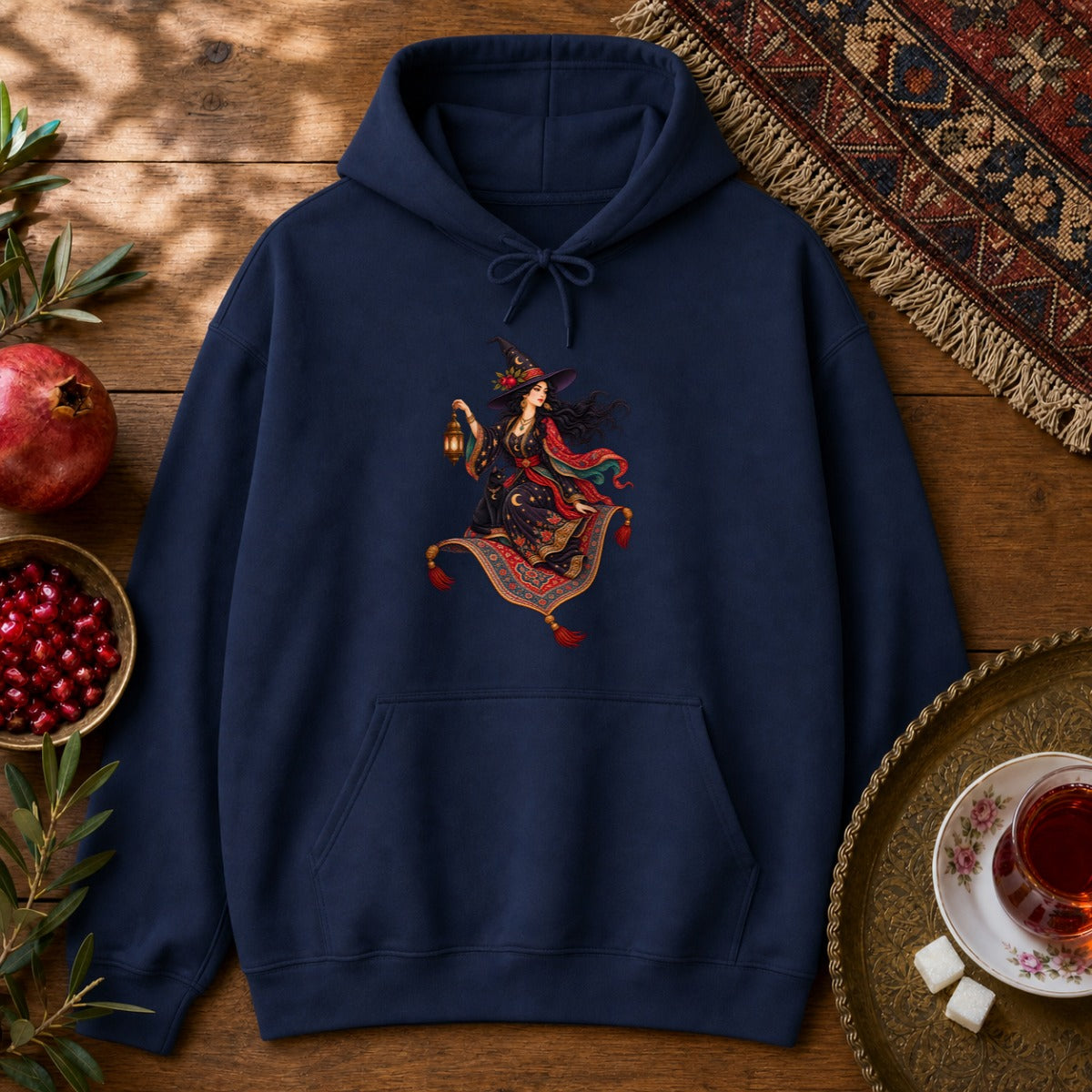 Witch and the Magic Carpet Hoodie - Navy