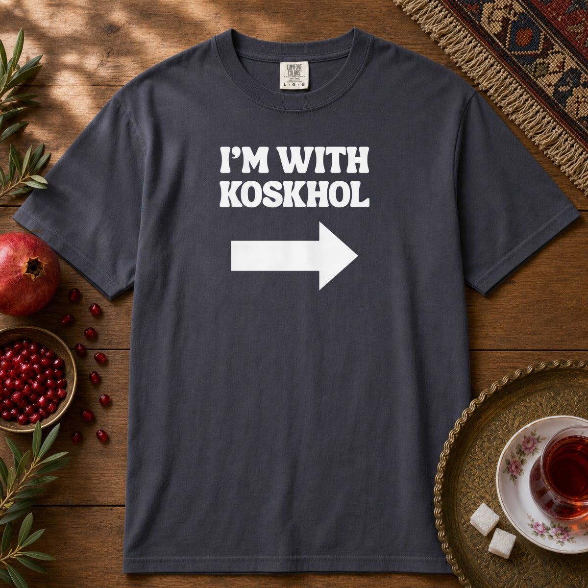 I'm with Koskhol - Left Premium Tee - Navy