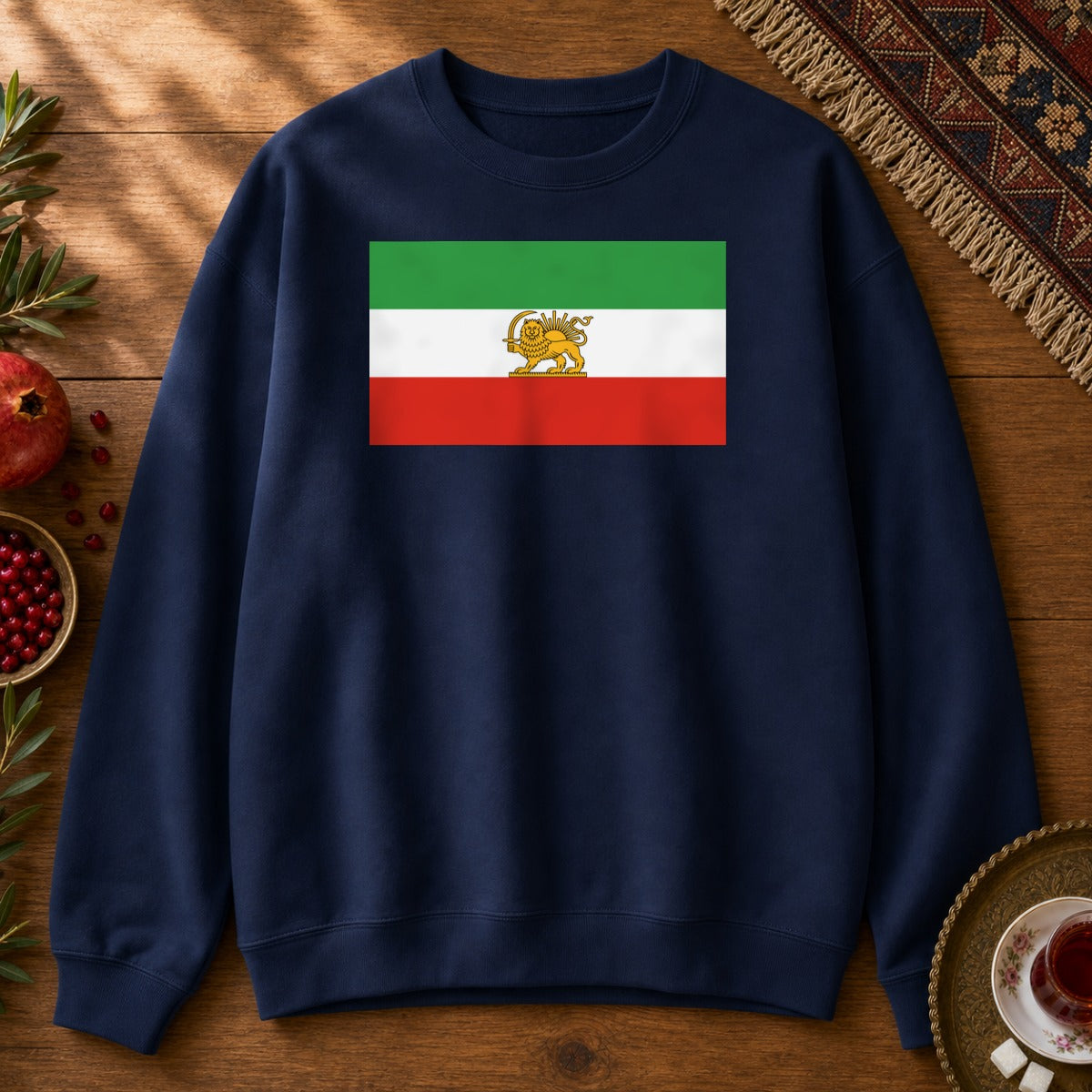 Shir-o-Khorshid (Lion & Sun) Sweatshirt - Navy