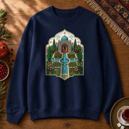 Persian Garden Miniature - Pixel Art Sweatshirt - Navy