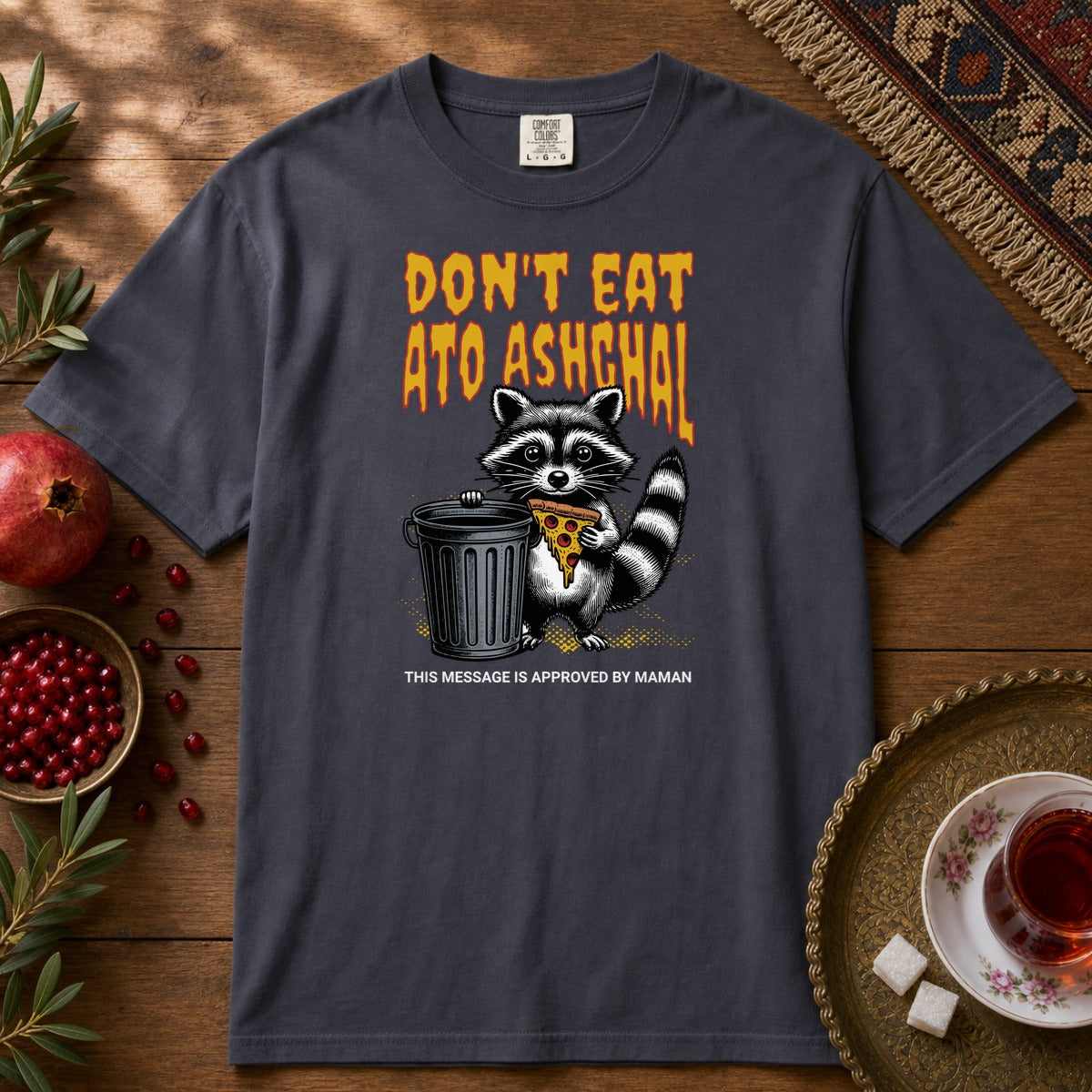 Don't Eat Ato Ashghal Premium Tee - Navy