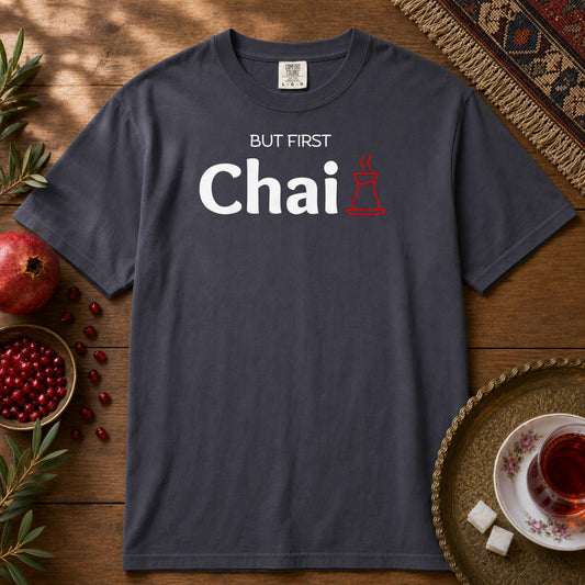 But First Chai Premium Tee - Navy
